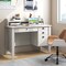 Computer Desk with Storage Vintage Design, Shelves and 4 Drawers
